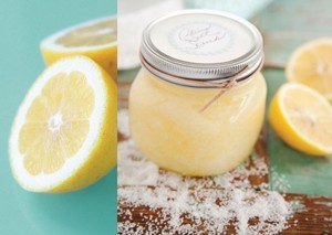 ванночка для ногтей с лимонным соком и морской солью